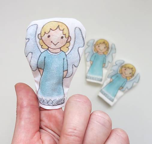 MINI pršteková maňuška - sada anjelik, čertík a Santa