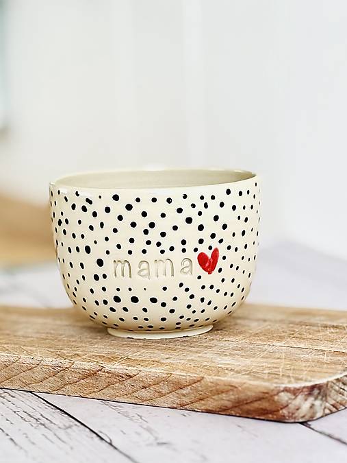 Čierne Bodky - pohárik latte mama (280ml, bez uška)