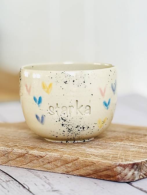 Farebné Srdiečka - pohárik cappuccino starká (200ml, bez uška)