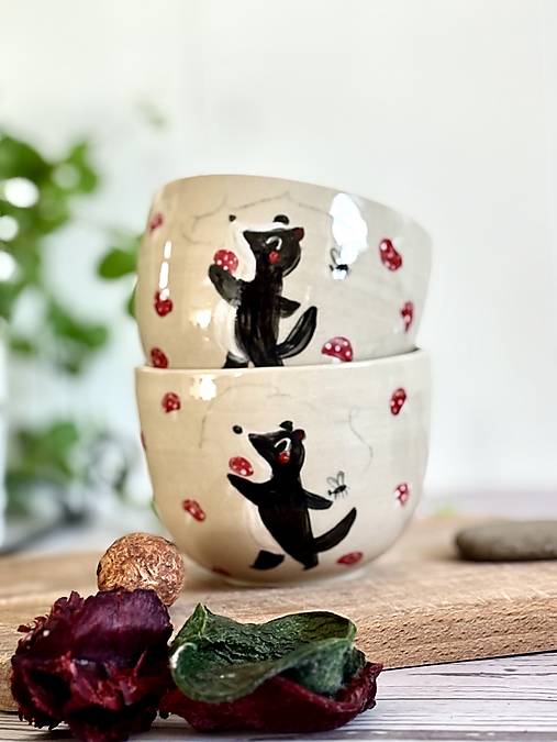 Limitovaný pohárik Jazvec a muchotrávky