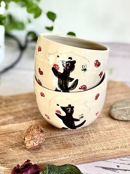 Limitovaný pohárik Jazvec a muchotrávky