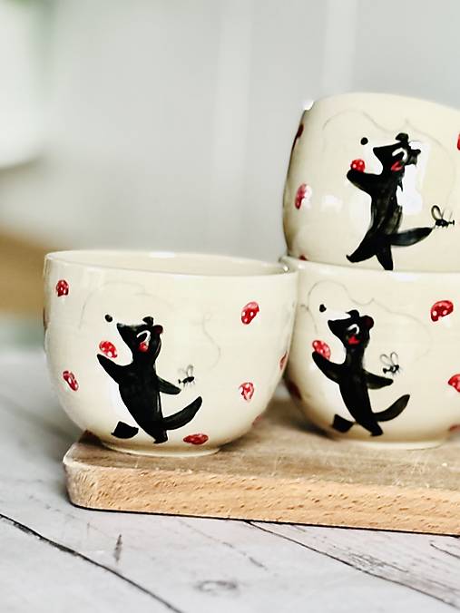 Limitovaný pohárik Jazvec a muchotrávky