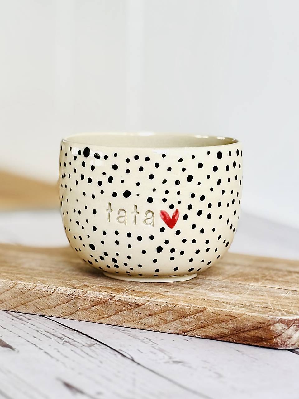 Čierne Bodky - pohárik latte tata (280ml, bez uška)