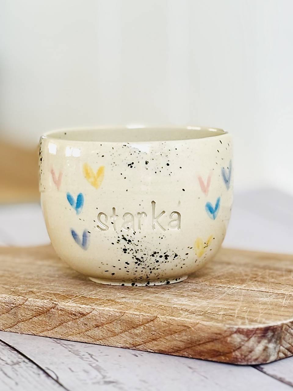 Farebné Srdiečka - pohárik cappuccino starká (200ml, bez uška)