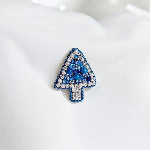 Brošne - Brošňa STROMČEK IV.(modrý) - 17908625_