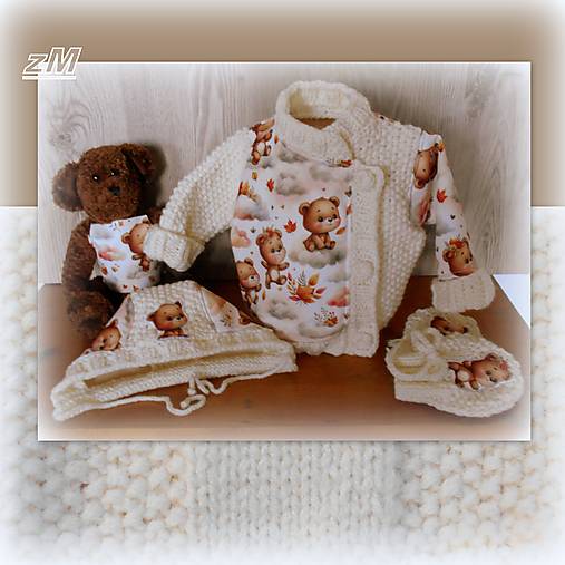 Detské súpravy - Baby súpravička - Macíky na prechádzke. - 17908588_