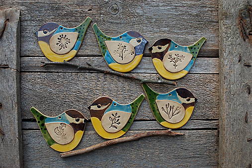 Dekorácie - Keramická sýkorka - 17908208_