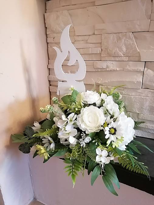 Dekorácie - Smútočna dekorácia sviečka - 17907496_