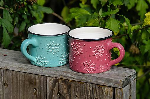 Nádoby - Keramické hrnky s vločkami - 17906491_