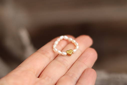 Perlový prsteň srdiečko