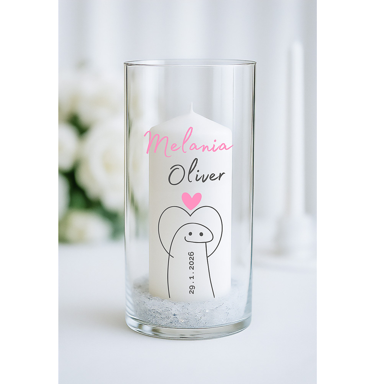 Funny svadobná sviečka pre moderných mladomanželov