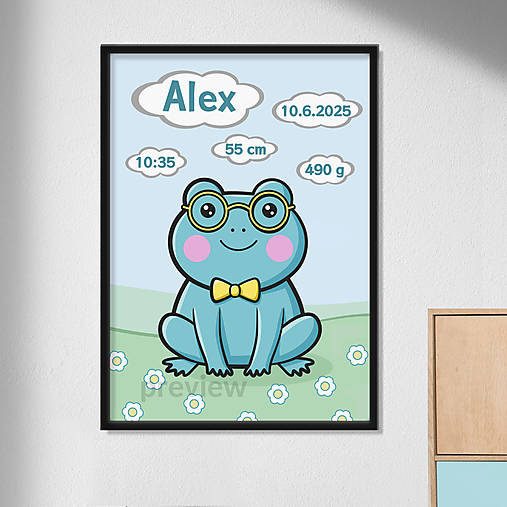 Grafika - Factcheckers cartoon grafika k narodeniu dieťaťa (žabička) - 17908805_