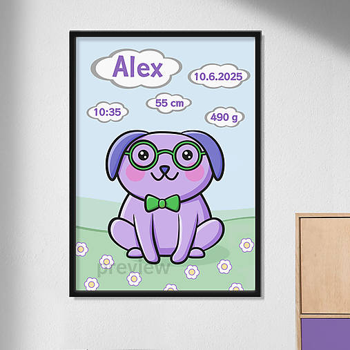 Grafika - Factcheckers cartoon grafika k narodeniu dieťaťa (psíček) - 17908806_