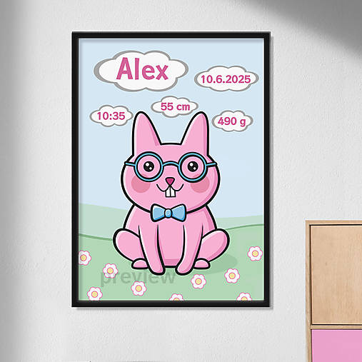 Grafika - Factcheckers cartoon grafika k narodeniu dieťaťa (zajačik) - 17908807_