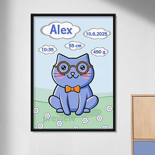 Grafika - Factcheckers cartoon grafika k narodeniu dieťaťa (mačička) - 17908808_