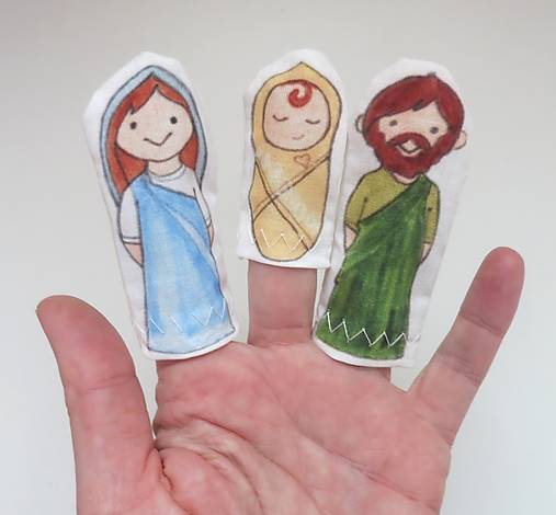 MINI pršteková maňuška - sada Betlehem - komplet sada aj so zvieratkami