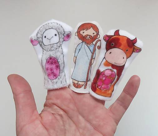 MINI pršteková maňuška - sada Betlehem - komplet sada aj so zvieratkami