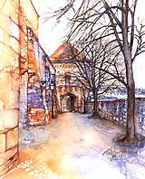 Grafika - Fine Art Print "Žigmundová brána na Bratislavskom hrade" - 17909592_