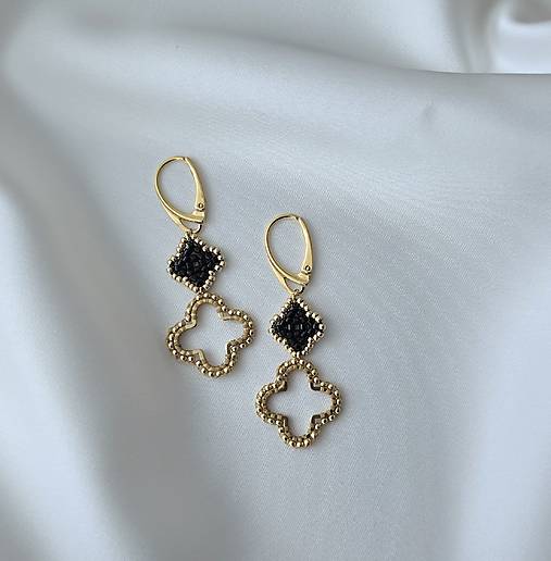 Náušnice - náušnice Zoja čierne - 17910058_