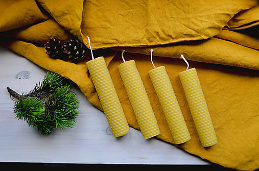 Sviečky - Adventni sada svíček od Včeliček... 13,5 x 3 cm - 17909362_