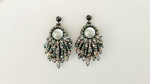 Náušnice - Pod hladinou... mini II (perla 4) - 17909940_