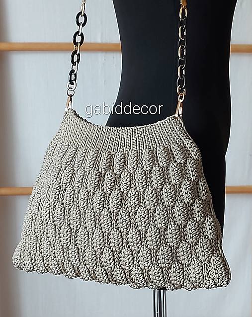 Háčkovaná kabelka  (Béžová)