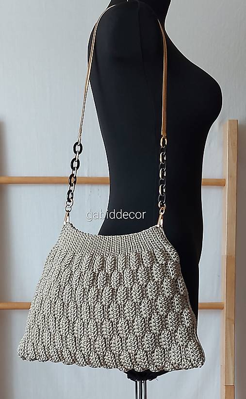 Háčkovaná kabelka  (Krémová)