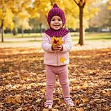 Detské čiapky - PIXIE merino kukla (vresová 1-3 roky (M)) - 17909860_