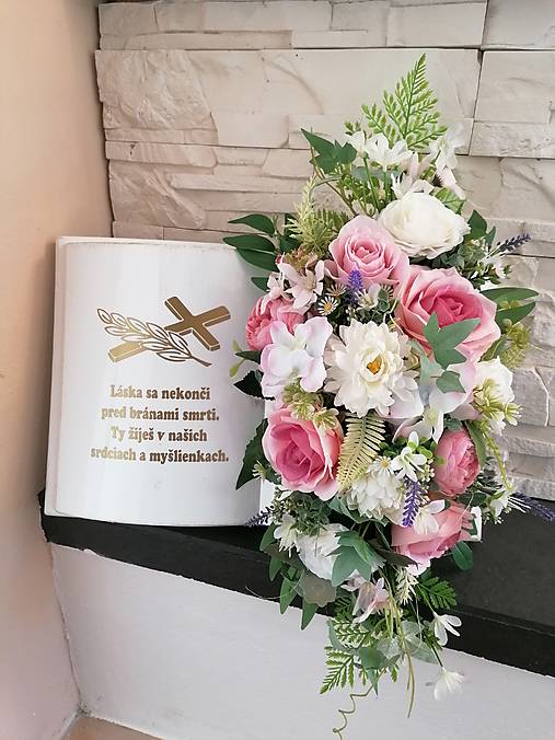 Dekorácie - Smútočna kvetinova kniha 62cm - 17909824_