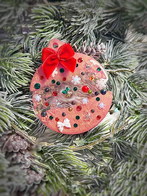 Dekorácie - Vianočná ozdoba na stromček s nápisom (Ružová) - 17909760_