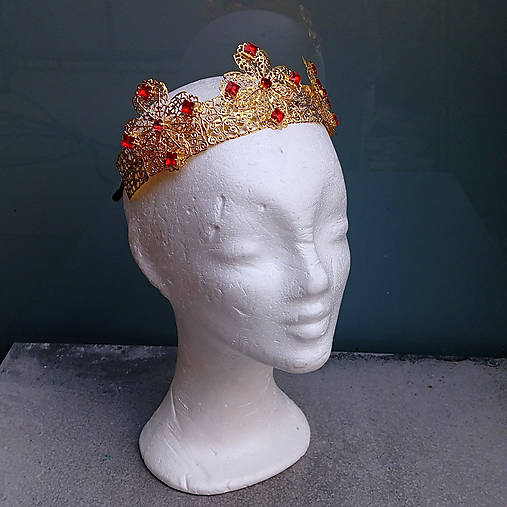 Ozdoby do vlasov - Dolce Queen Red barokní ... čelenka - 17912554_