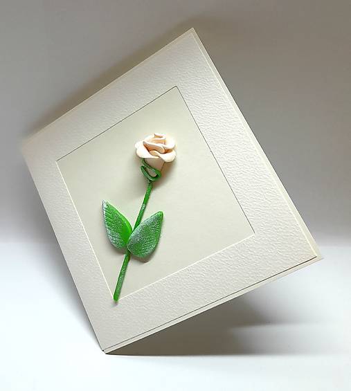 Papiernictvo - Pohľadnica / blahoželanie s ružičkou ... - 17912634_