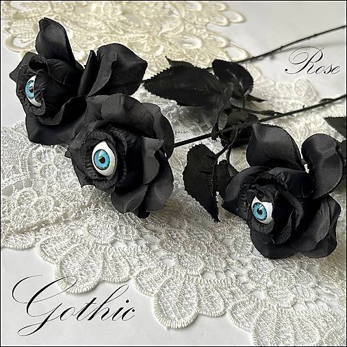 Polotovary - Gotická čierna ruža-materiál - 17911503_