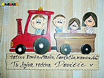 Tabuľky - Menovka - rodinka na traktore - 17912644_
