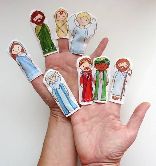 MINI pršteková maňuška - sada Betlehem - komplet sada bez zvieratiek