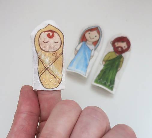 MINI pršteková maňuška - sada Betlehem - komplet sada bez zvieratiek