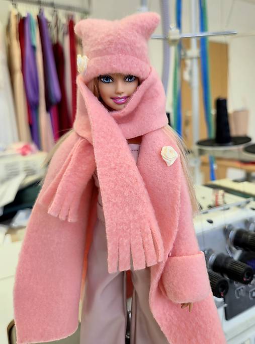 Čiapka+šál pre Barbie