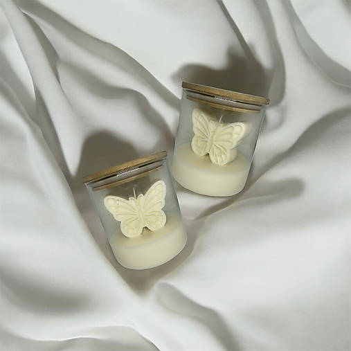 Motýľ v skle - sójová sviečka