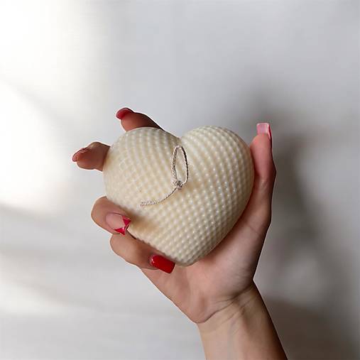 Srdce veľké - sójová sviečka