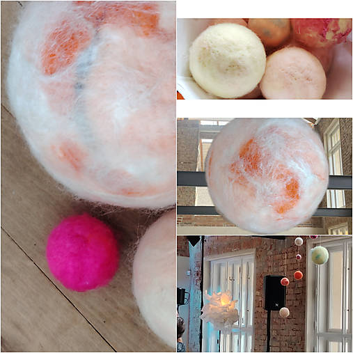 Vlnené ozdoby odtieň organic