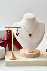 Náušnice - Náušnice "Primavera" Heart Burgundy - 17911593_