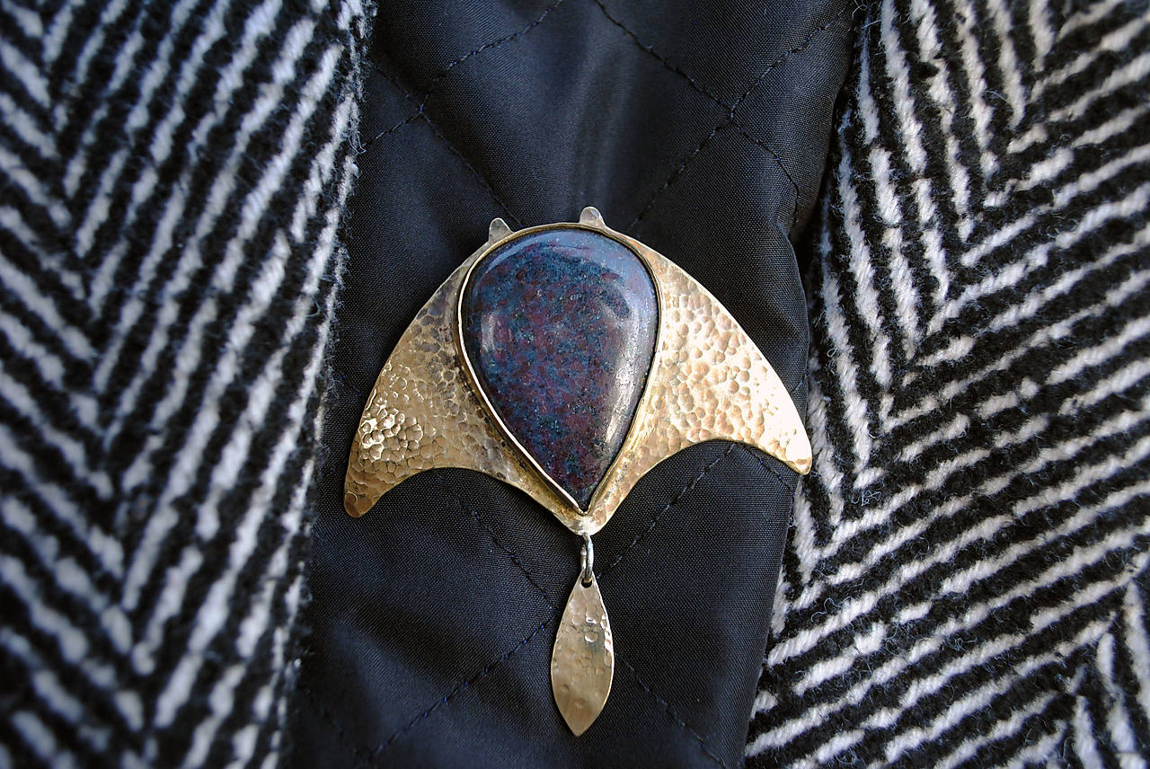 Mosadzná brošňa Raja