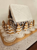 Dekorácie - Medovníková zimná chalúpka - dekór dreva - 17911584_