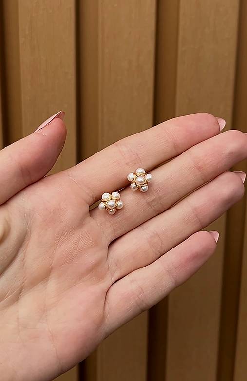 Perlové napichovačky  - zlaté