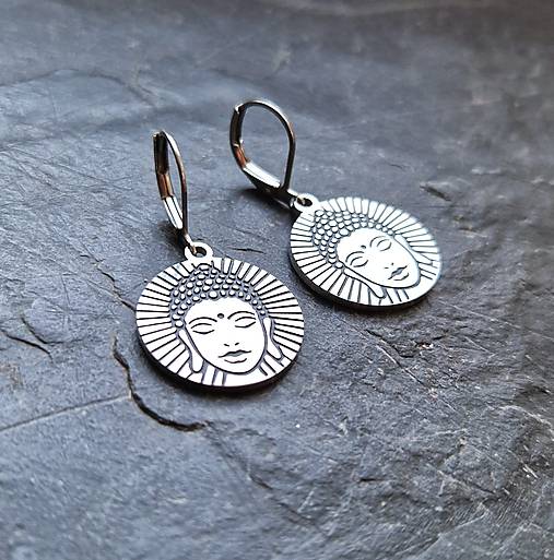 Náušnice - Náušnice*Budha*oceľ - 17911318_