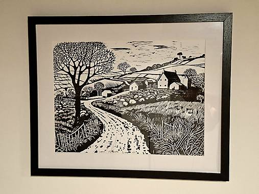 Grafika - Krajinka - linoryt - 17913568_