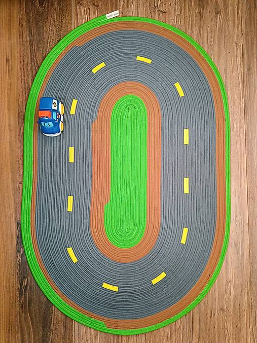 Detský koberec Autodráha – závodná cesta pre autíčka