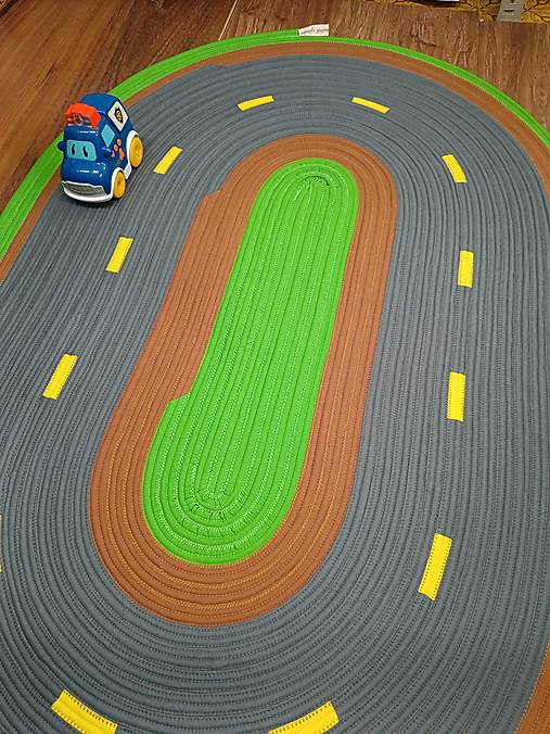 Detský koberec Autodráha – závodná cesta pre autíčka