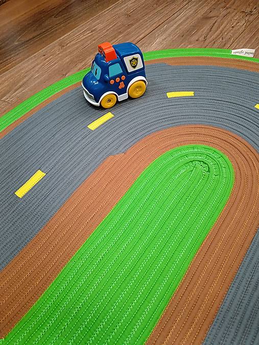 Detský koberec Autodráha – závodná cesta pre autíčka