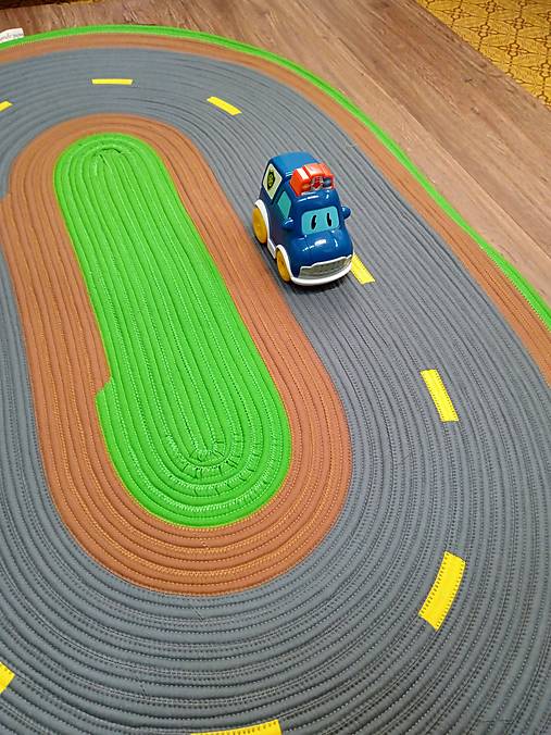 Detský koberec Autodráha – závodná cesta pre autíčka